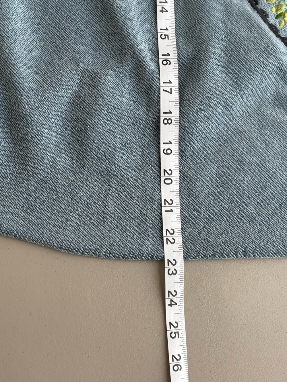 POL Peace boutique Blue Patchwork Embroidered V-Neck open Back  slouchy top Sm - Picture 8 of 8